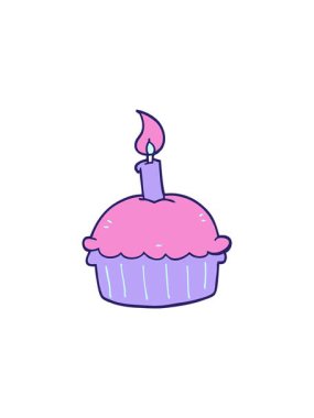 Dikkat çekici çizgi film doğum günü pastası animasyonu.