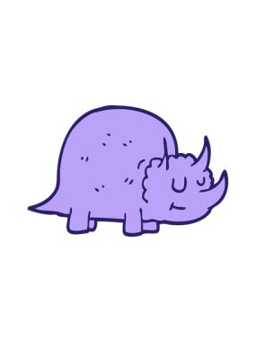 Tarih öncesi bir dinozorun karikatür karalaması.
