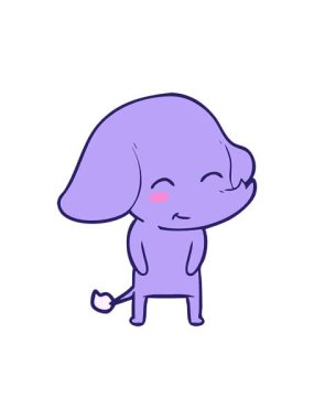 Tatlı fil karalamalarının dönen hareketli animasyonu