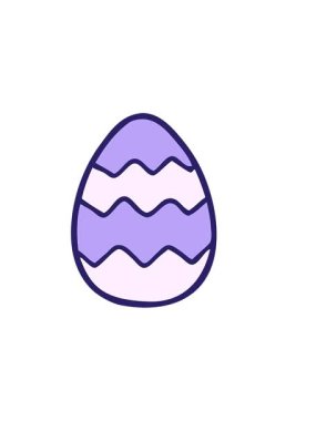 Paskalya yumurtası boyalı karikatürün yatay titreşimli animasyonu