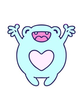 Aşık mutlu bir kurbağanın çizgi filmini canlandırın.