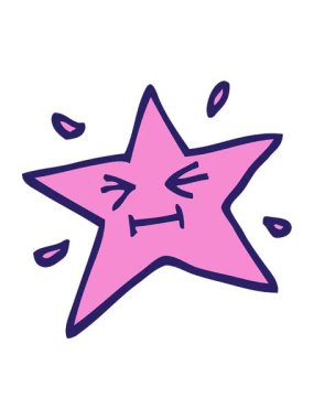 Komik grunge desenli çizim çizgi film yıldızının hareketli animasyonunu oynat