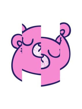 El çizimi çizgi film ayısının bölünmüş hareketi