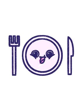 Akşam Yemeği Set Tebeşir Çiziminin ışıltılı ışık efekti