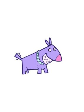 Teriyer köpek çizgi filminin yatay titreşimli animasyonu