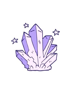 Dikkat çekici çizgi film karalama sihirli kristal animasyonu