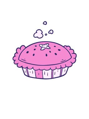 Fırından yeni çıkmış bir karikatür turtasının canlandırmasını yapın.