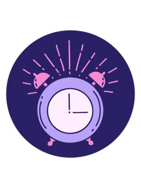 Çalan çalar saatin dövme stili simgesinin hareketli canlandırması