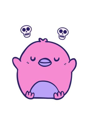 sevimli çizgi film penguenlerinin kafatası animasyonları