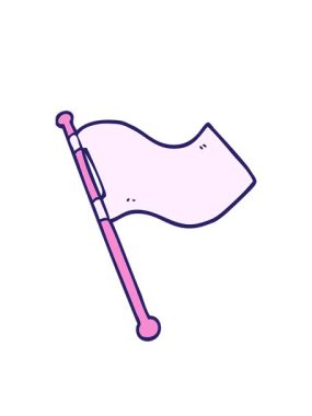 Yanıp sönen radyal çizgiler çizgi film animasyonu beyaz bayrak sallıyor