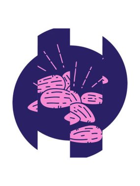 Dövme stili badem simgesinin bölünen hareket canlandırması