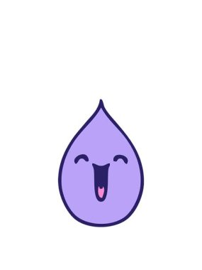 Kalk ve havada süzül el animasyonu çizilmiş tuhaf karikatür duygusal yağmur damlası