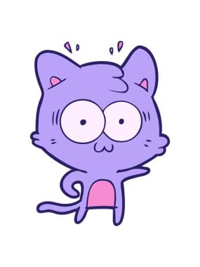 Şaşırmış kedi çizgi filminin animasyonunu salla ve durdur