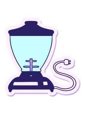 Bob ve Duraklat Elle çizilmiş animasyon Bir gıda mikserinin karikatür karikatürü