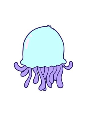 Karikatür denizanasının titreşimli animasyonu