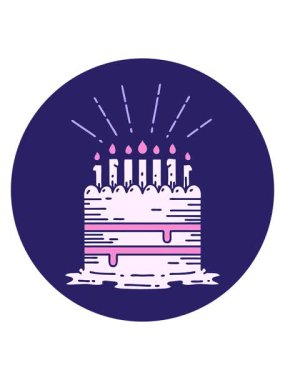 Dövme stili doğum günü pastasının canlandırmasını salla ve duraklat