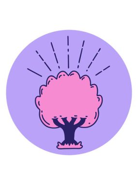 Bir dövme ağacının karalamalarının hareketli animasyonları