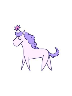 Tek boynuzlu atın el çiziminin satış flaş animasyonu