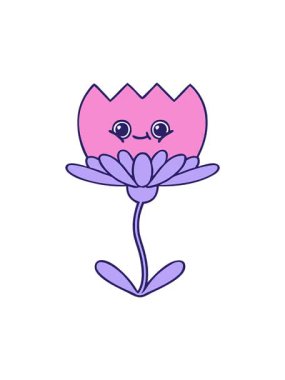 Bir nilüfer çiçeğinin çizgi filminin dönen hareketi