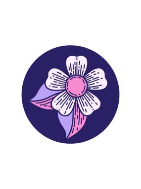 Bir çiçeğin karikatür tasarım elementinin radyoaktif parlayan animasyonu