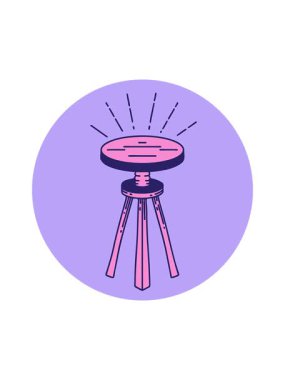 Dövme stili ahşap tabure simgesinin hareketli canlandırması