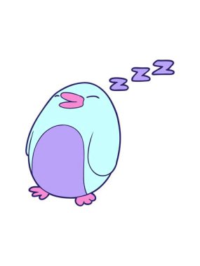 Uyuyan penguen çizgi filminin hareketli animasyonu