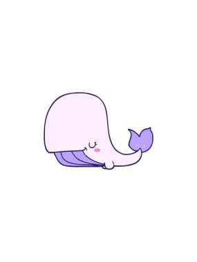 Bir balina çizgi filminin gösterişli satış animasyonu