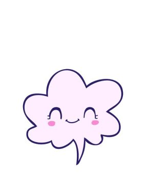 Tatlı çizgi film suratını konuşma baloncuğuyla canlandırıyorum.