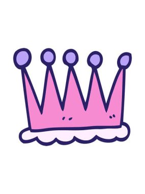 Basit karikatür karalama tacının basınçlı animasyonu