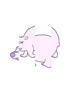 Tatlı kutup ayısı neon çizgi filminin bölünen hareketi