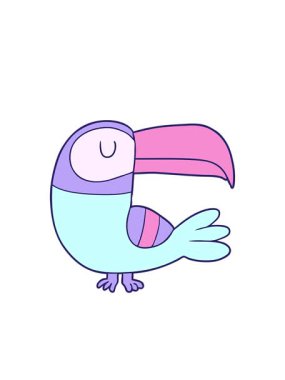 Toucan illüstrasyonunun yanıp sönen radyal çizgileri