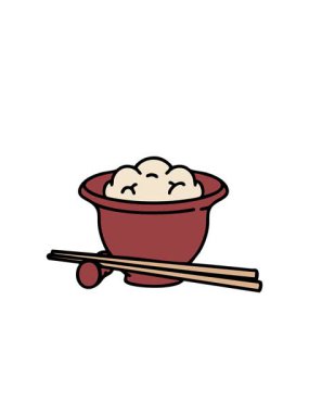 Geleneksel yemek çubuklarıyla Japon pilavının yanıp sönen radyal çizgileri.