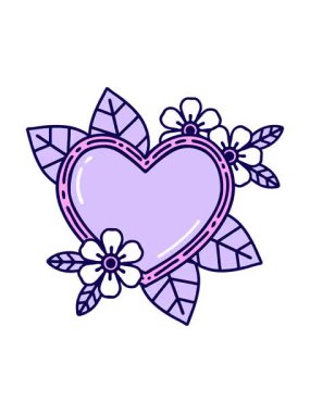 Botanik kalp dizaynının neon ışık efekti animasyonu