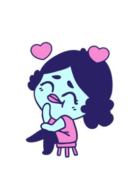 Kamwai kadınının serbest piyasa çiziminin dönen kalp animasyonu