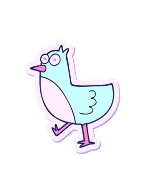 Çizgi film kuşunun çıkartmasının pixelize etkisi