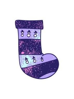 Karikatür karalamalarının parlak ışık efektleri Noel çorapları