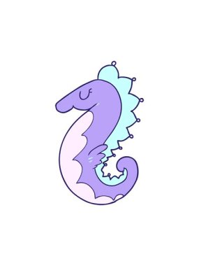 Çizgi film deniz atının dönen hareketi