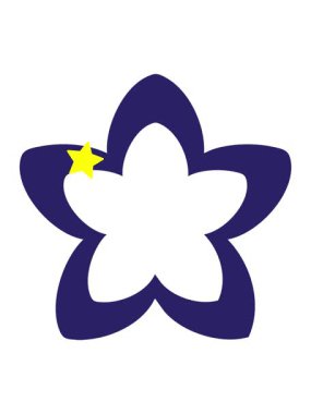 Parıldayan yıldızlar geleneksel Japon çiçeklerinin animasyonunu etkiler.