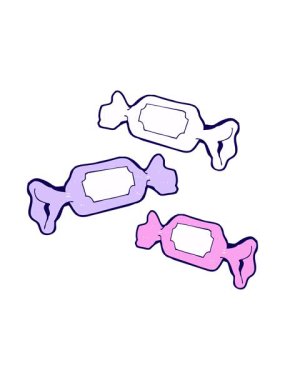 Karikatüre sarılı şekerlerin neon ışık efektleri