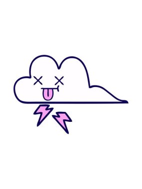 Bir gök gürültüsü bulutunun neon ışık efekti animasyonu