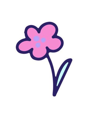 Karikatür eğlenceli çiçek tasarımının titreşimli hareketi