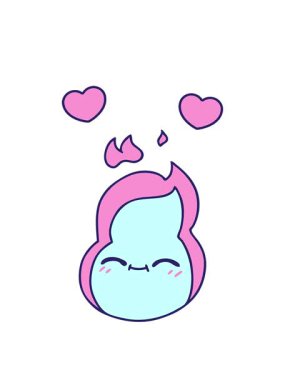 Şirin kawaii ateş çizgi filminin serbest piyasa animasyonu