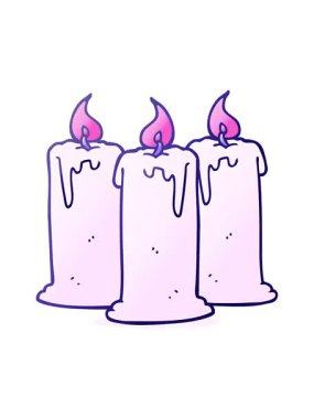 freehand çizilmiş çizgi film yanan mumların canlandırma efekti