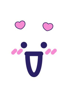 Çılgın gülen yüz ikonunun dönen kalp animasyonu