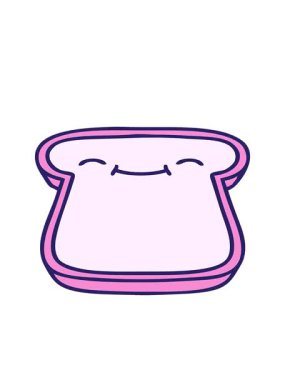 Ekmeğin hareketli animasyonu ve yüz karikatürü