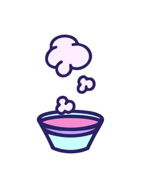 Basit bir Japon sıcak sake bardağı tasarımının hareketli animasyonu