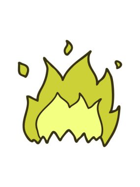 Çizgi film yangınının renk canlandırması