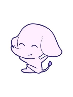 Fil karalamalarının dönen hareketli animasyonu