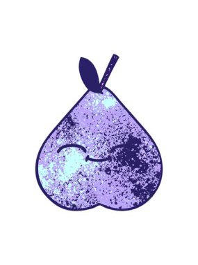 yeşil armudun retro grunge desenli çizgi filminin canlandırma efekti