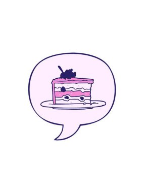 Çizgi film animasyonları Konuşma baloncuklu tatlı pastalar